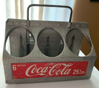 Antique 1950s Metal Coca Cola 6 Pack Carrier Case Authentic
