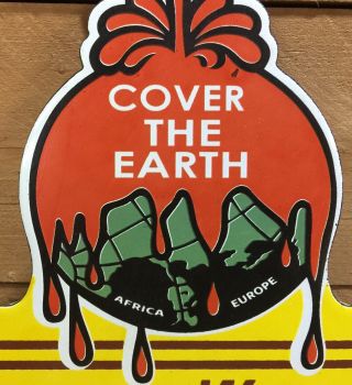 RARE VINTAGE SHERWIN - WILLIAMS COVER THE EARTH PAINTS PORCELAIN SIGN 3