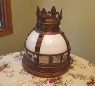 Antique Carnival Amusement Park Carousel Topper? Brass Crown With Glass Jewels