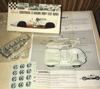 Vintage Revell Chaparral Ii Slot Car W/ Amt Chassis,  Box 1/32 Scale Jim Hall