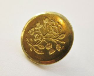 Old English Gilt Brass Button Tudor Rose,  Thistle & Shamrocks C.  1790 - 1810