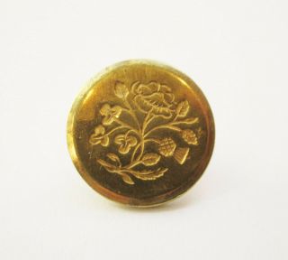 Old English Gilt Brass Button Tudor Rose,  Thistle & Shamrocks c.  1790 - 1810 2