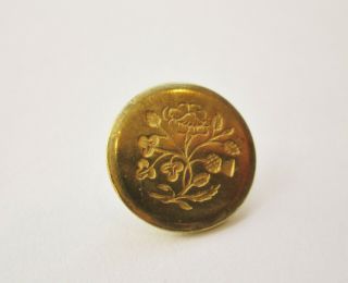 Old English Gilt Brass Button Tudor Rose,  Thistle & Shamrocks c.  1790 - 1810 3