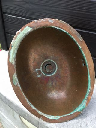 Oval Copper Sink Drop In Or Under Mount Pre Owned Vintage