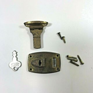 Vintage Brass Replacement Box Lock With Key For Small Box Jewelry Flatware Etc