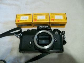 Vintage Fe Nikon 35mm Film Camera W/ 3 Rolls 1976 Slide Film