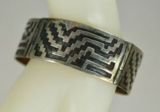 Vintage Signed Mexico Sterling Silver Link Bracelet With Cut Out Design