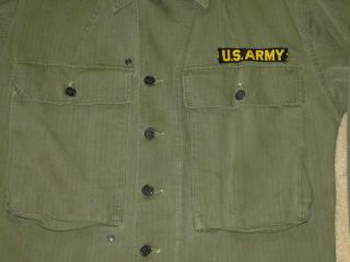 Vintage jacket US ARMY US Militaria HBT Herringbone 13 Star Buttons Sz M 2