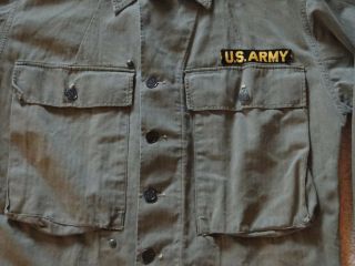 Vintage jacket US ARMY US Militaria HBT Herringbone 13 Star Buttons Sz M 3