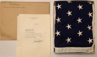 Rare Congressman Owned 49 - Star Flag Flown Over The Us Capitol On July 4th 1959