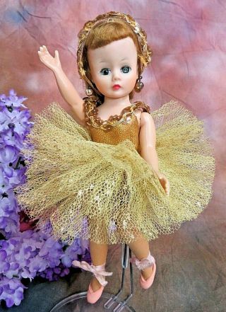 Vintage 1959 Madame Alexander Cissette Doll Tagged Gold Ballerina Shoes Crown