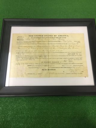 Authentic 1841 President John Tyler United States Of America Land Agreement