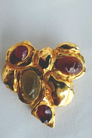 Authentic Christian Lacroix Heart Brooch Pin Made In France Vintage