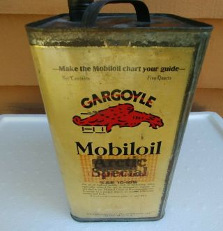 Early Mobiloil Gargoyle Arctic Special One Gallon Oil Can,