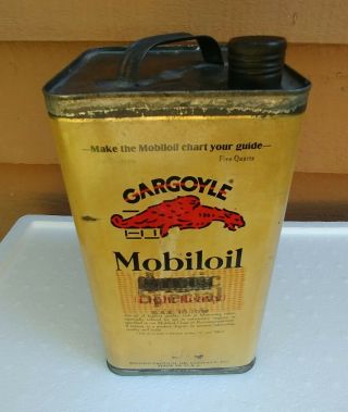 Early Mobiloil Gargoyle Arctic Special One Gallon Oil Can, 2