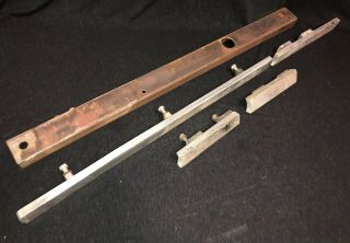 Vtg Craftsman Table Saw Series 113 Rip Fence Rails & Extensions.  Our 2