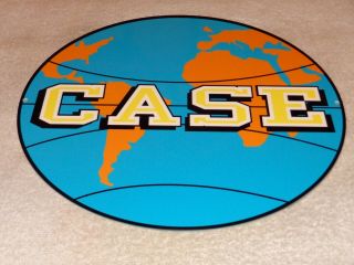 Vintage J.  I.  Case Tractor Sales & Service World Globe12 " Metal Gasoline Oil Sign
