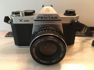 Pentax K1000 Camera Strap Vintage 35mm Asahi Star D 1:28 Mm Lens.