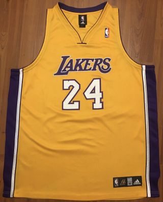 Vintage Authentic Adidas Kobe Bryant Los Angeles Lakers Nba Jersey Sz 52
