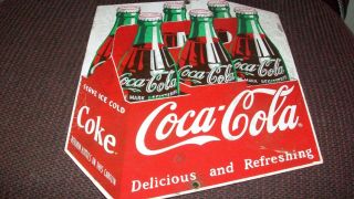 Rare 1993 Coca Cola Porcelain Sign 6 Pack