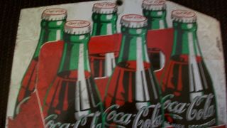 RARE 1993 coca cola porcelain sign 6 pack 3