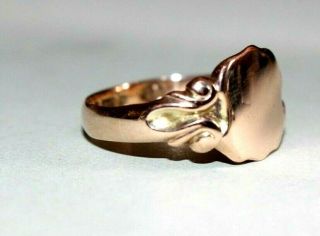 Fabulous Mens / Gents Antique 9ct Rose Gold Signet Ring.  Size T.