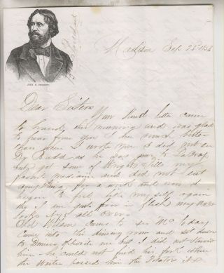 1856 Letter John C Fremont Letterhead - Mention Support Of Fremont For President
