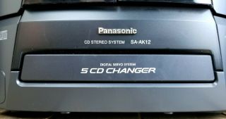 PANASONIC SA - AK12 VINTAGE Home Stereo System 5 CD Changer Dual Cassette Radio 3
