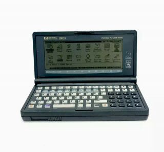 Vintage 1994 Hewlett Packard Hp 200lx Palmtop Pc & Hp 2mb Flashdisk