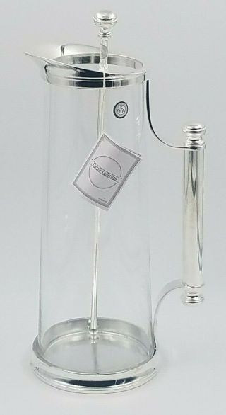Godinger Glass And Silver Plated Martini Mixing Pitcher With Stirrer Barware
