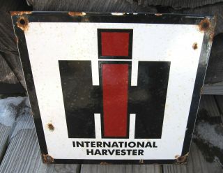 International Harvester Usa Vintage Porcelain Enamel Farm Agriculture Metal Sign