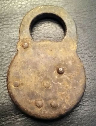 VINTAGE EAGLE SIX LEVER PADLOCK LOCK NO KEY COND MADE IN USA EARLY 1900 ' s 2