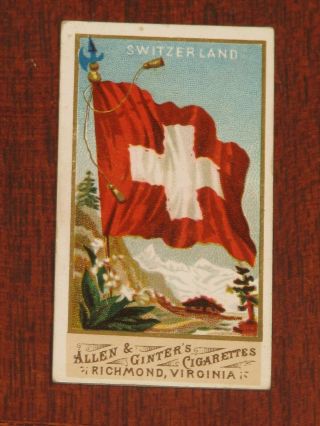1887 N9 Allen & Ginter " Flags Of All Nations " - Switzerland -