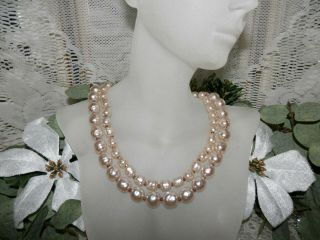 Perfect Classic 2 Strand Miriam Haskell Baroque Pearl Necklace 2
