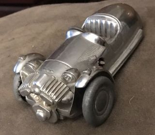 1940s Gaiety Toys Chrome Morgan Three Wheeler Race Car Die Cast Castle Art