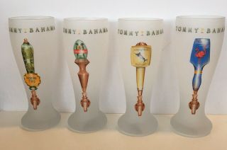 Htf Set Of Four Tommy Bahama Frosted Pilsner Beer Glasses Beer Tap Design Euc