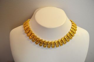 Fendi Gold Plated Fashion Choker/collar With Interlocking " Ionic Column " Links