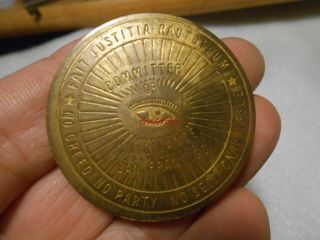 Vintage Committee Of Vigilance San Francisco Brass Pin Badge