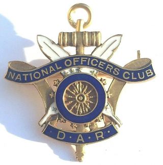 14K Gold Daughters of the American Revolution DAR National Officers Club Pin 3