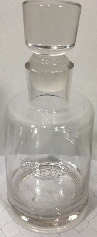 Vintage Elegant Chivas Regal Aged 12 Years Scotch Whiskey Glass Decanter