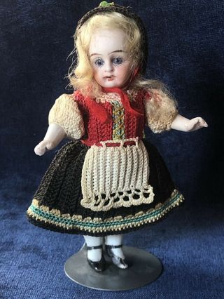 Flash Antique Bisque Jullien Jeune Mignonette French Doll,  1,  Bebe 4 - 1/2 "