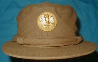 Wwii U.  S.  Army Wac Od Wool Service Cap - Hobby Hat Size 22
