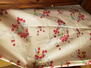 Vintage Tablecloth Mixed Berries Cherry Strawberry Blossom 54 