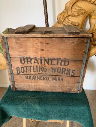 Great Antique Brainerd Bottling Brainerd,  Minn Advertising Wooden Crate