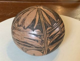 Vintage Hopi Pueblo Pottery Sphere Ball Pot Signed Jackie Lomakema,  4.  25 "