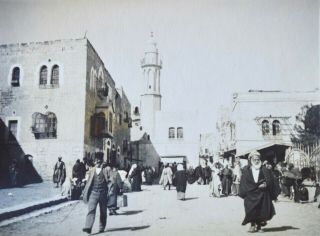 1900s Israel Antique Photo Bethlehem Street Scene The Church Of The Nativity