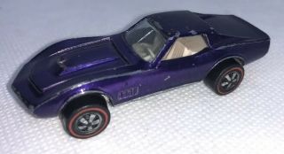 Hot Wheels 1968 Redline Us Purple Custom Corvette