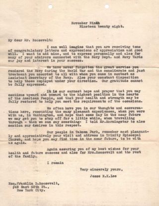 FRANKLIN D.  ROOSEVELT 1928 SIGNED LETTER WARM SPRING STAMP ENVELOPE,  2nd Letter 2
