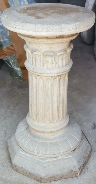 Vintage Concrete Pedestal - Detail Great For Plant Stand - Decorative