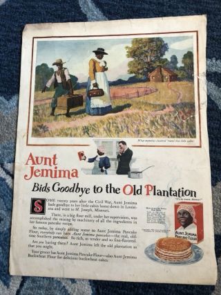 Aunt Jemima Pancake Flour Ad Goodbye To Old Plantation Indian Head Ad